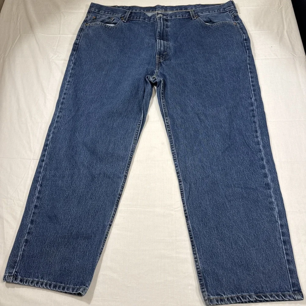 JEANS TAPERED LEVIS 550 MENS 48X30 BLUE RELAXED100% COTTON DENIM DUNGAREE